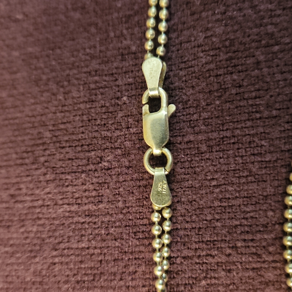 .92 Italian Double strand Silver Necklace - Picture 3 of 4